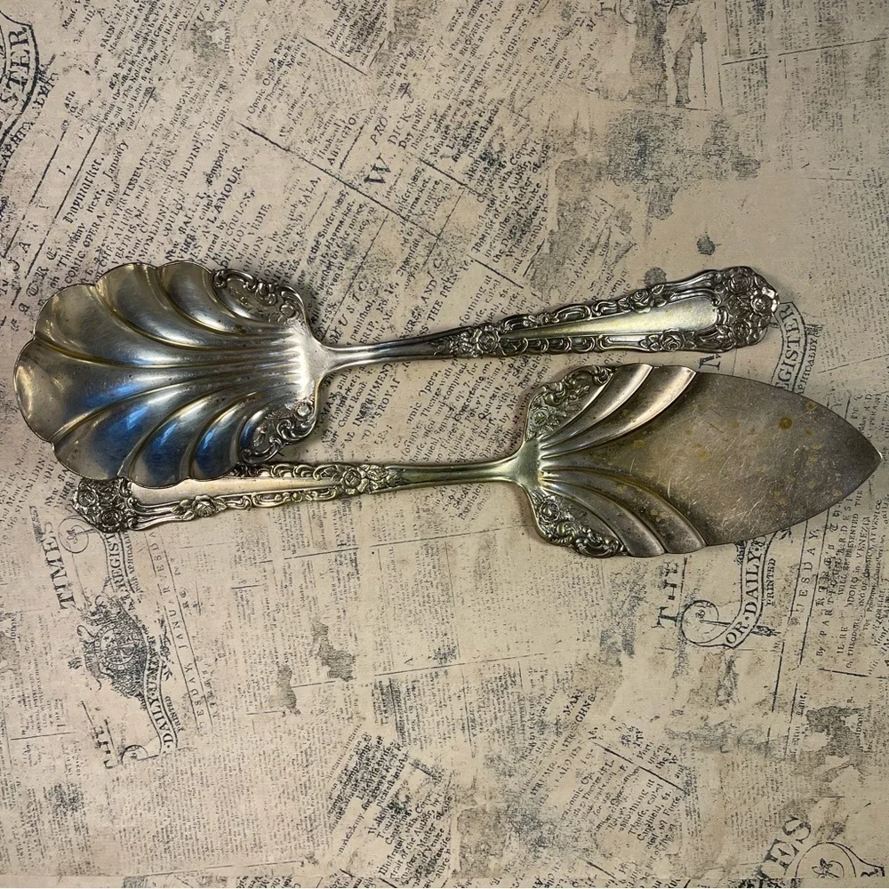 Royal Plate Co. Solid Serving Spoon and Cake Serving 1905 